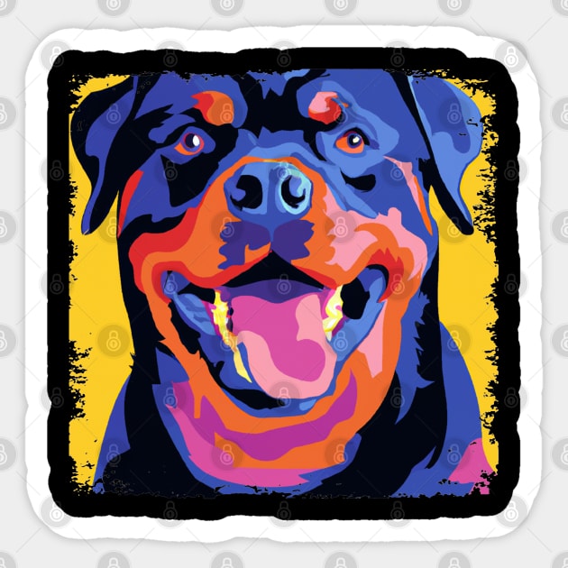 Rottweiler Pop Art - Dog Lover Gifts Sticker by PawPopArt